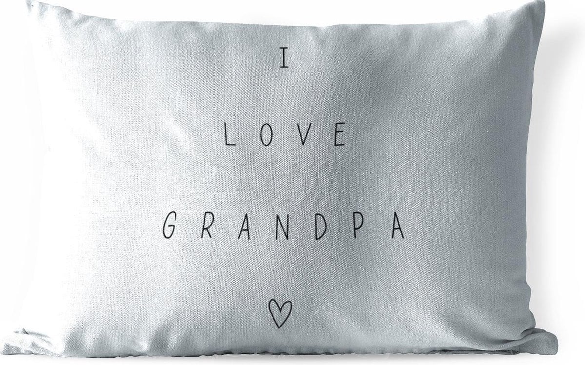 Weerbestendig buitenkussen met I love grandpa quote - 60 x 40 cm
