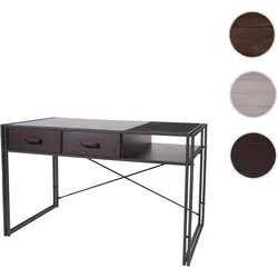 Schreibtisch HWC-H91, Bürotisch Computertisch, Industrial 76x120x70cm ~ dunkelbraun