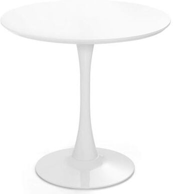 Costway 32 Inch Modern Tulip Round Dining Table with MDF Top-White