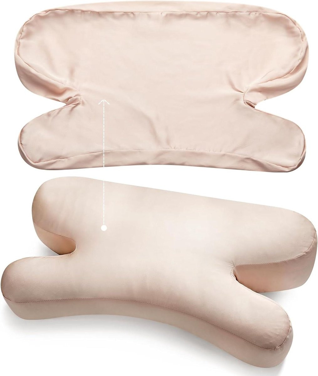 Lotus roze anti-rimpel kussensloop met verborgen rits, 64 x 35 cm