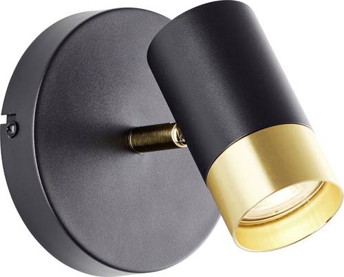Brilliant Wandspot 12,5cm G03410/86 Wandleuchte GU10 Schwarz/Sand, Gold (matt)