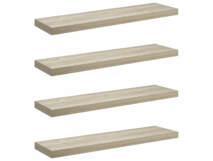 MABCQRTY Schweberegal 4er Set Eiche-Optik 90x23,5 cm Wandboard Stilvolles 4er Ablageset in Holzoptik fuer Wohnzimmer, Schlafzimmer und Flur, inklusive unsichtbarer Halterung.