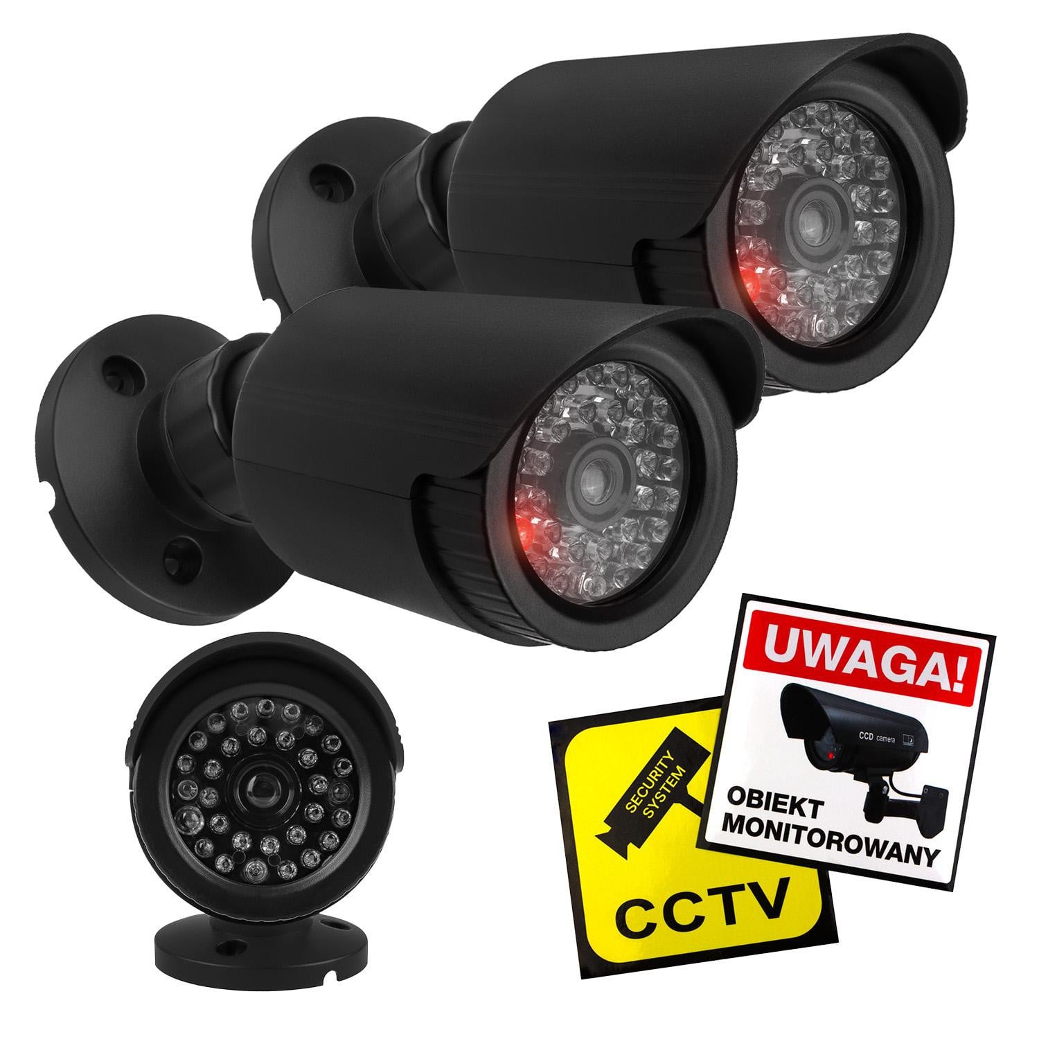 Maclean IR1800 BT Set met twee namaak buiskamers inclusief IR-LED's, zwart