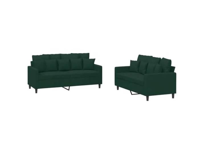 KUTYWEXFM 2-tlg. Sofagarnitur mit Kissen Dunkelgrün Samt 2-Sitzer Sofa Elegantes 2er-Set Polstermöbel für Wohnzimmer und Büro. Weicher Samtbezug in Dunkelgrün sorgt für hohen Komfort.