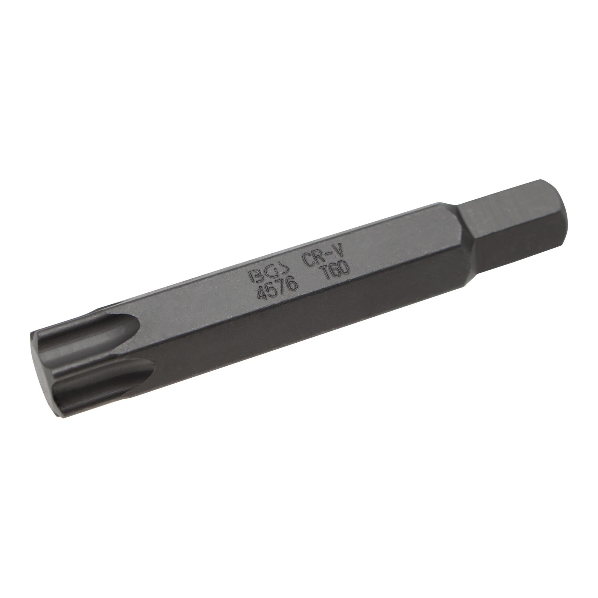 BGS Bit 4576, Länge 75 mm, Antrieb Außensechskant 10 mm, T-Profil (für TX) T60 ; BGS technic)