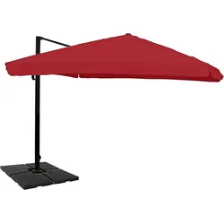 Décoshop26 - 3x4m (Ø5m) Polyester/Aluminium-Restaurant-Sonnenschirm 26kg bordeauxrot mit Ständer 04_0003536