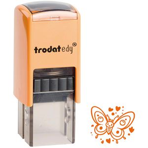 Trodat Motivstempel edy FIX Schmetterling, aus Kunststoff, 1,9 x 1,9 cm, selbstfärbend, orange