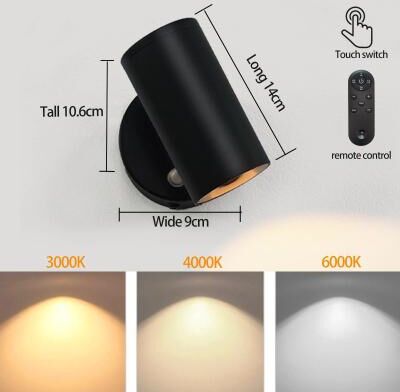 Uplift Picks Rechargeable Wall Sconce With Remote And Touch Control black 0 5 W 3 Color