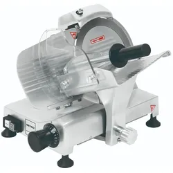 METRO PROFESSIONAL Schneidemaschine GFS3019, Eloxiertes Aluminium, 40.5 x 40.3 x 32.5 cm, 120 W, Klingen-Ø: 19,5 cm, Schnittstärke: 0-12 mm