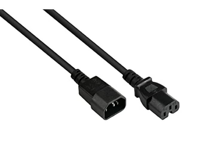 Good Connections P1450-S030 aansluitkabel voor koudapparaat, 3 m, C14 (recht) aan C15 (recht), 1,00 mm² Zwart