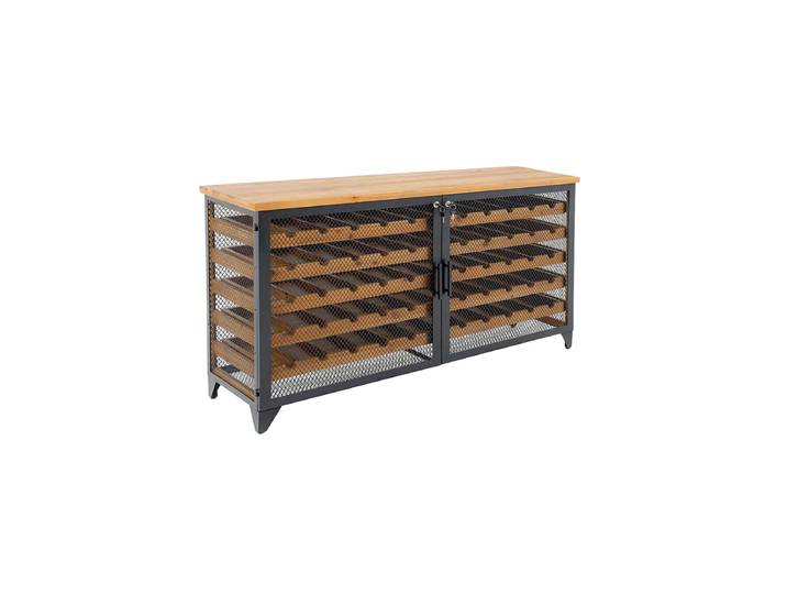 Hochwertiger Weinschrank „Bodega“ Natural, Schwarz Invicta Interiors