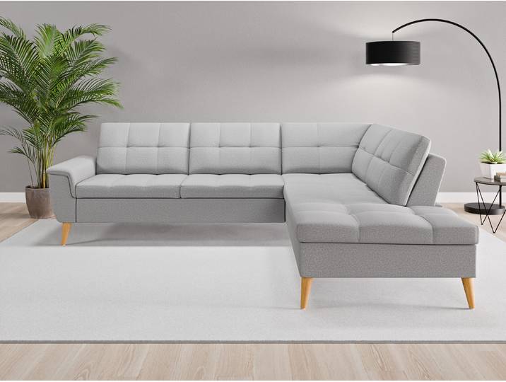 Ecksofa Rio Nr. 3 rechts - Grau (Lichtgrau) - Softwolle
