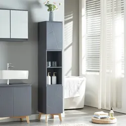 Hochschrank Overath 160x30x30cm Grau [en.casa]