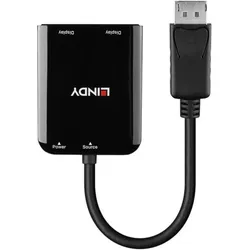 Lindy DisplayPort auf 2 Port HDMI MST Hub (DisplayPort, HDMI), Video Adapter, Schwarz
