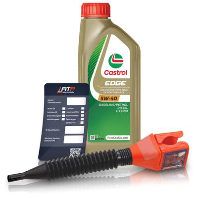 Castrol 1 L EDGE 5W-40 + Ölwechsel-Anhänger + Einfülltrichter [Hersteller-Nr. 15F7D5]