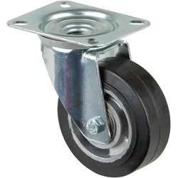 BS Rollen, Möbelrollen, BSRollen Transportgeräte-Lenkrolle, Elastik schwarz, Durchm. 100 mm, Traglast 150 kg, Kugellager, An