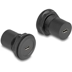 DeLOCK USB 2.0 Typ Micro-B zu USB 2.0 Typ Micro-B Einbaubuchse schwarz