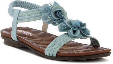 Women's Nectarine T-Strap Thong Sandal by Patrizia by Spring Step in Turquoise Multi (Size 36 M)