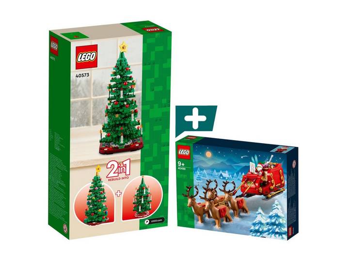LEGO® LEGO Schlitten des Weihnachtsmanns 40499 + LEGO Weihnachtsbaum 40573 Konstruktions-Spielset