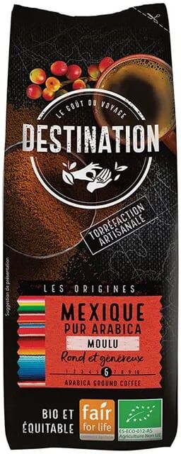 Destination Café Puro Arábica Em Grão México Bio 250g