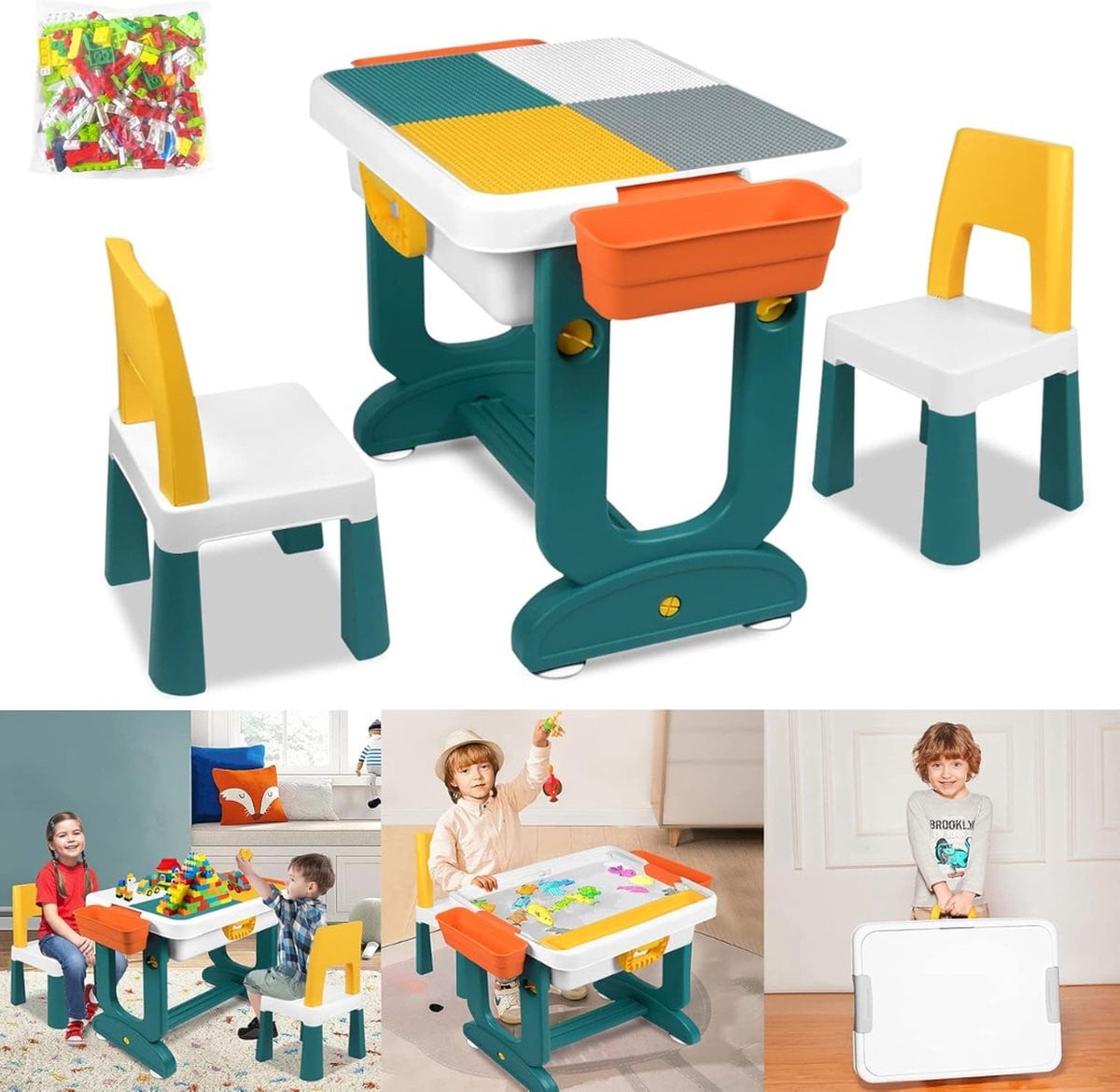 Verstelbaar Kinderbureau voor Jongens en Meisjes - Tekentafel voor de Kinderkamer