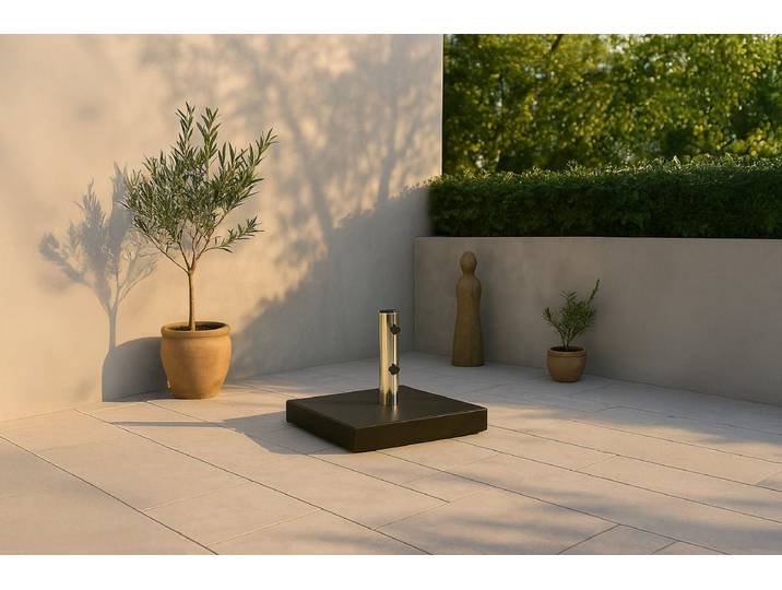 Garten Schirmständer Mauritius - aus Granit in 3 Farben - Grau - Luxusbetten24