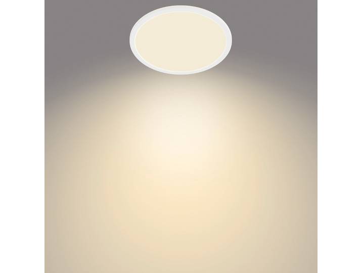 Plafonnier SuperSlim blanc, Ø 24,5 cm, IP44, 2 700 K - Philips - Salle de bains - Métal - Rond