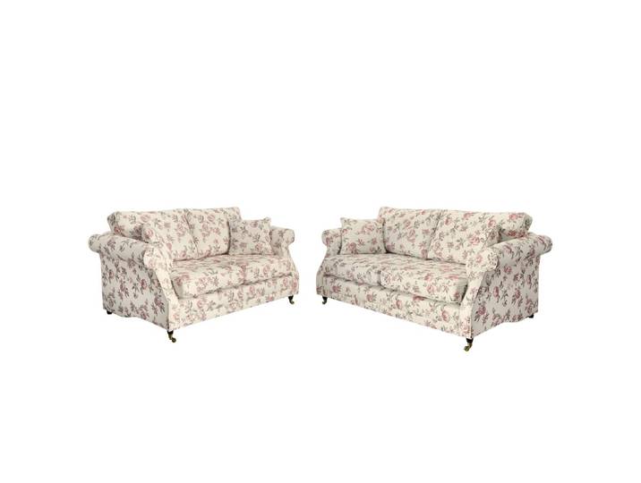 Polstergarnitur 3-2 Beige Webstoff Landhaus