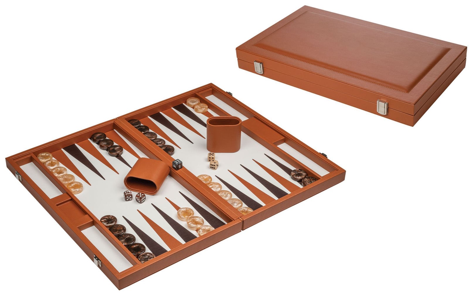 Philos Backgammon Luxe Cognacbruin - 47 cm