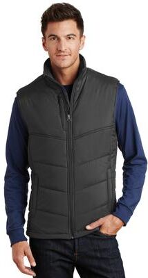 Port Authority J709 Puffy Vest in Black size Large   Polyester