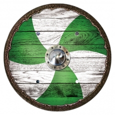 holzspielerei Wikingerschild - Seemann grün 280918