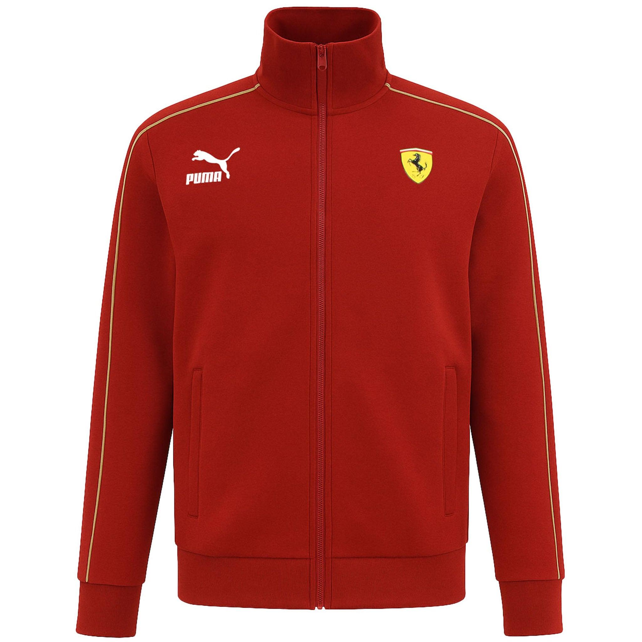 Puma x Scuderia Ferrari Renn Ikonische Herren Dunkelrote Trackjacke