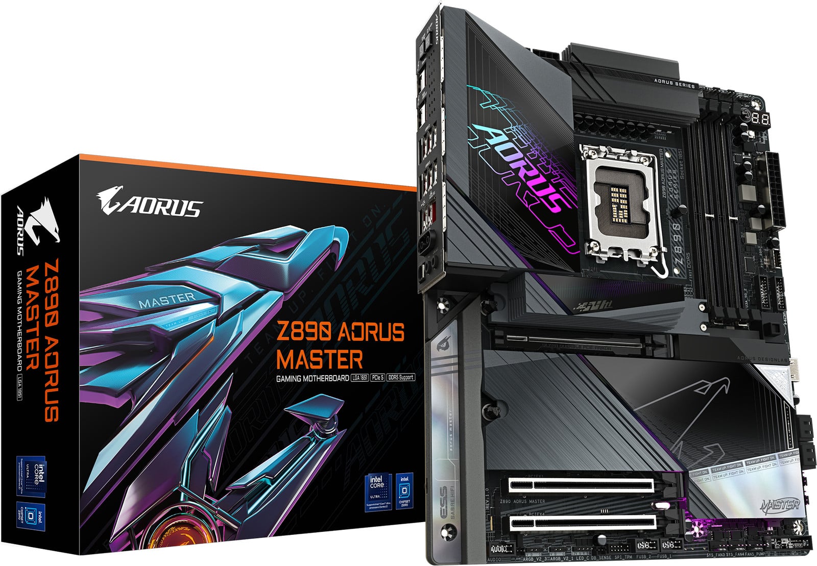 Gigabyte AORUS Z890 MASTER Moederbord ATX LGA1851 Z890 chipset USB4 Wi-Fi 7 10 Gigabit LAN