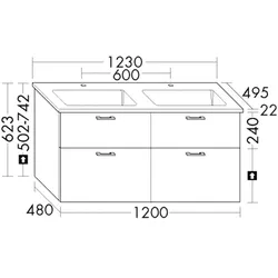 Burgbad Keramik-Waschtisch+Waschtischunterschrank System 30 Preisgruppe 3 Diago Trend- oder SHAI123F5347C0038