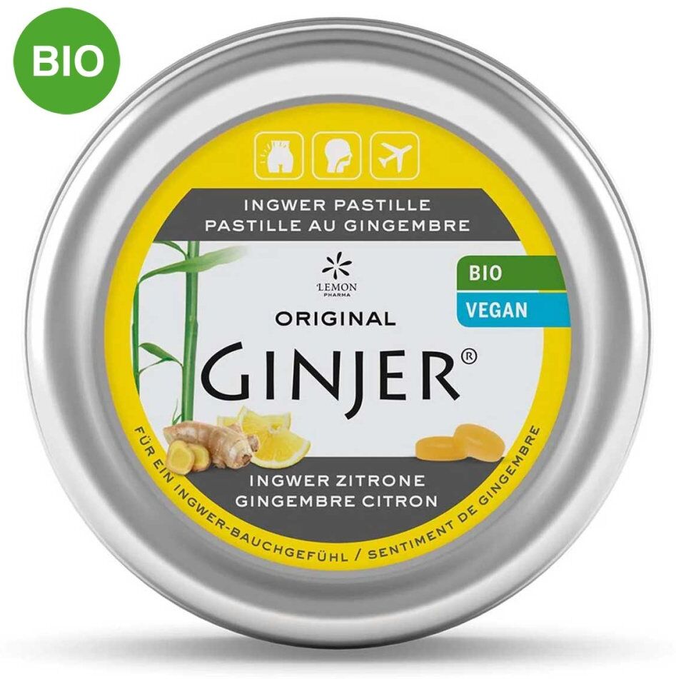 Ingwer Ginjer Pastillen Bio Zitrone 40g