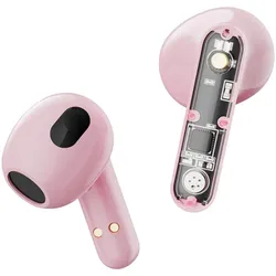 Streetz T150 (Keine Geräuschunterdrückung, 10 h, Kabellos), Kopfhörer, Pink, Rosa, Transparent