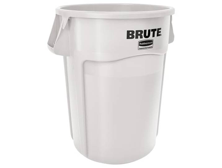 Rubbermaid Commercial Products Brute Behälter mit Luftkanälen Robuster Mülleimer aus Kunststoff 167 l, Weiß