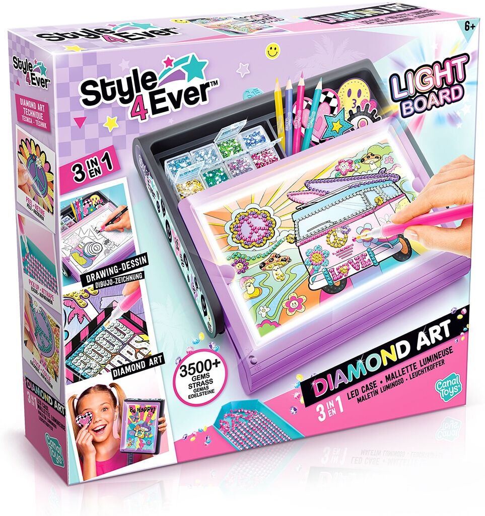 Canal Toys Juego de manualidades Diamond Art Maletín Led Canala Toys.