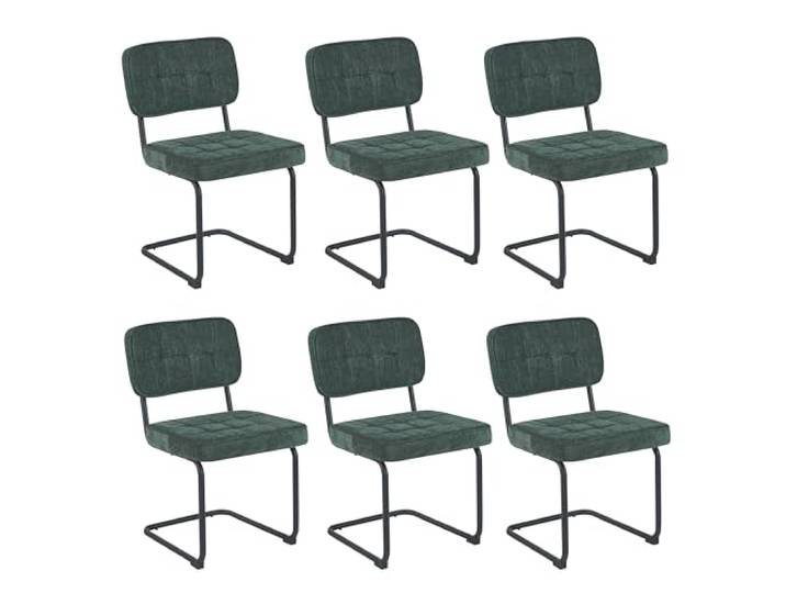 Colenis 6er-Set Esszimmerstühle Grün Stühle aus gewebtem Stoff mit Metallgestell, Gepolsterte Sitzfläche, Bequeme Küchenstühle für Esszimmer, Küche, Wohnzimmer, Kita