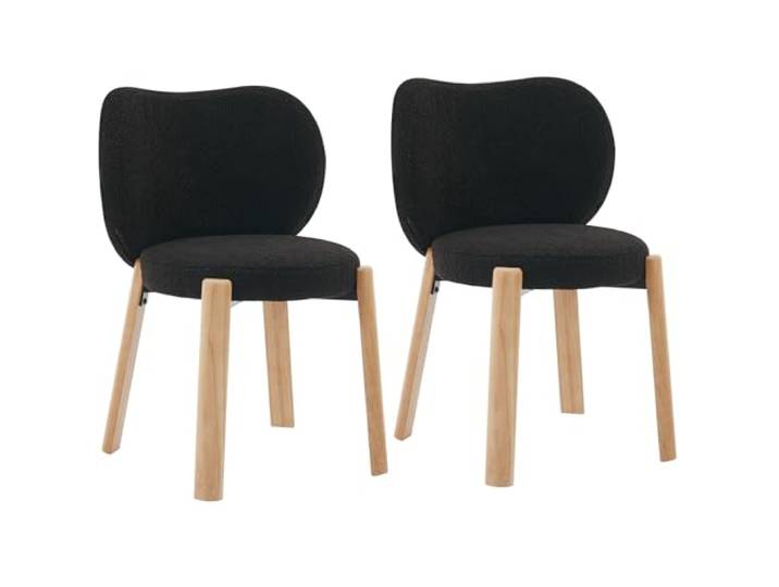 Garvee Esszimmerstühle 2er Set Schwarz Teddyfell Drehbar Holz Garvee Esszimmerstühle 2er Set Teddyfell Schwarz, 81x55cm, drehbar, für Schlafzimmer Esszimmer, einfache Montage.