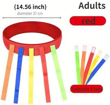 Uplift Essentials Kindergarten Catching Tail Training Belt Active Outdoor Teamwork Game For Kids adults red