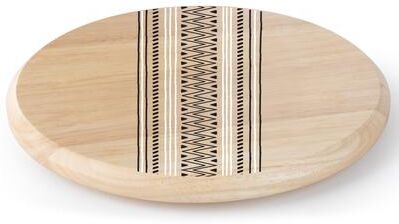 CounterArt "Tribal Round Wood Lazy Susan Turntable 14"" Diameter for Serving Kitchen Organization Condiment Caddy"