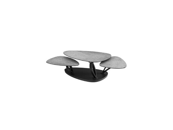 Ausziehbarer, flexibler Design Keramik Couchtisch „Magnolias“ Keramik Silver Akante Design