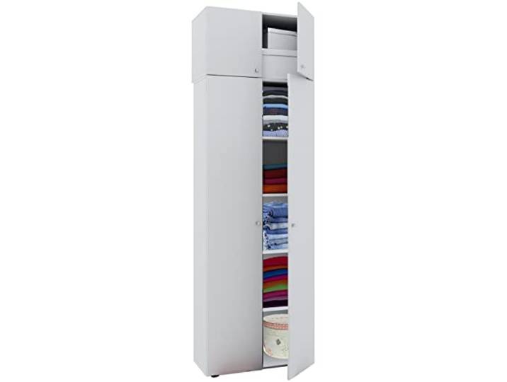 VCM Kleiderschrank Weiß 70x40x218 cm 4 Türen 6 Fächer Schlafzimmer Ankleide