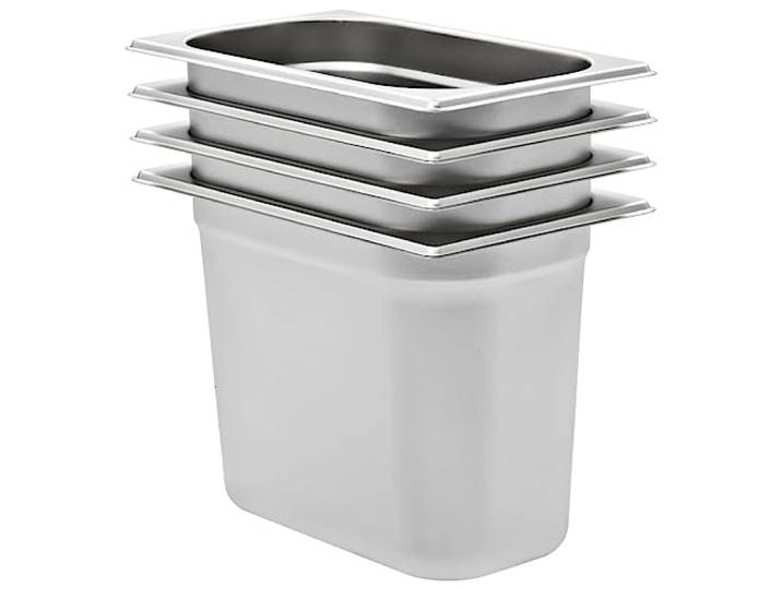 vidaXL Gastronormbakken 4 st GN 1/4 200 mm roestvrij staal