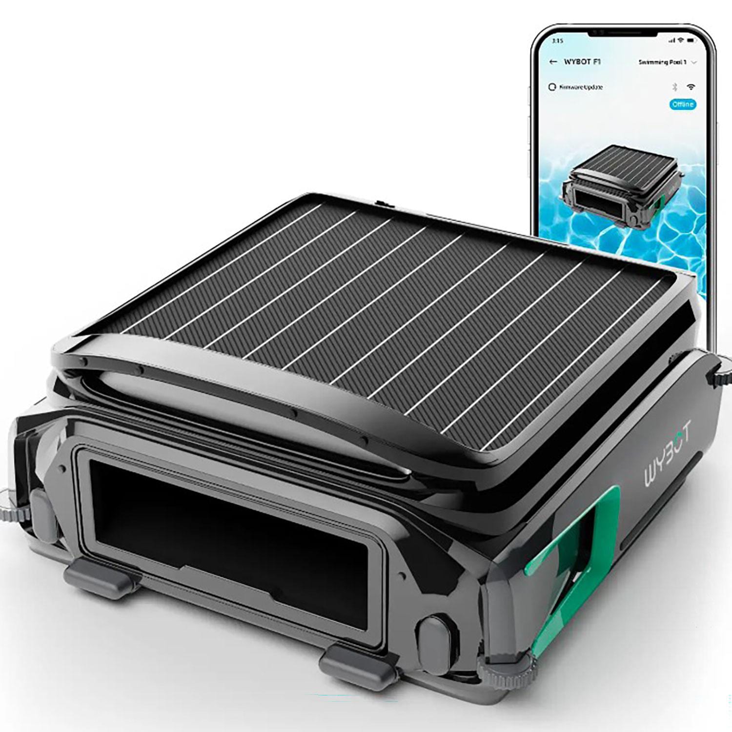 WYBOT F1 Pool Skimmer Solarbetriebener Roboterreiniger Schwarz Grün WYEU-F1