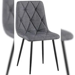 Décoshop26 - Esszimmerstuhl x1 Komfort und zeitlose Eleganz in dunkelgrauem Samt und Metall 10_0007150
