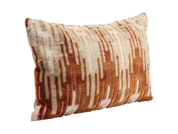Coussin décoratif Goldy Zick Zack Marron 60 x 40 x 15cm Polyester