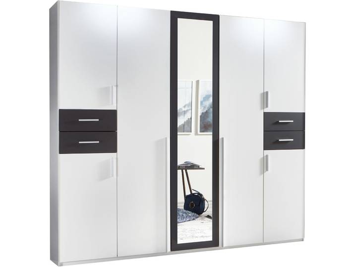 Kleiderschrank Vasquez Weiss/graphit Holzwerkstoff B 225 cm - Kleiderschrank