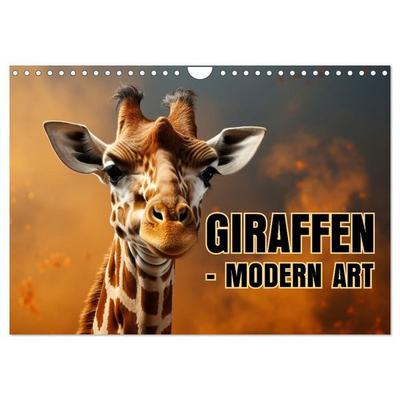 GIRAFFEN - Modern Art (Wandkalender 2027 DIN A4 quer), CALVENDO Monatskalender